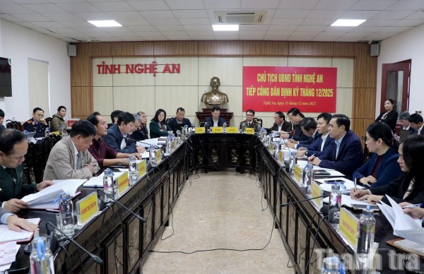 Chủ tịch UBND tỉnh Nghệ An yêu cầu giải quyết dứt điểm các vụ việc “nóng” sau tiếp công dân định kỳ tháng 12/2025